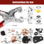 200 Kits Boutons Pression Metal Couture Sans Couture Kit Pince Bouton Pression Avec Presser Les Boutons-Pression en MéTal pour l