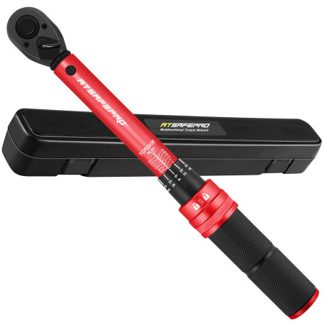 ATsafepro clé dynamométrique velo 3-25 Nm,cle dynamometrique 1/4 clic Petite avec double réglage de direction et 72 dents, clef 