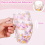 Cadeaux pour Femmes Tasse à Café en Verre à Double Paroi avec Fleurs Séchées Jolies Tasses à Thé avec Poignées Isolées Cadeaux d