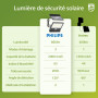 Philips Lampe de sécurité solaire d'extérieur LED 6500K, projecteur mural étanche à énergie solaire avec capteur de mouvement PI