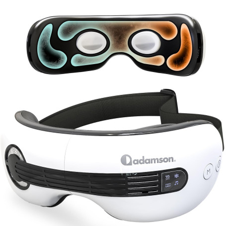 Adamson A80 Masseur oculaire avec chaleur et froid - Appareil de massage et relaxation anti cerne rechargeable avec Bluetooth - 