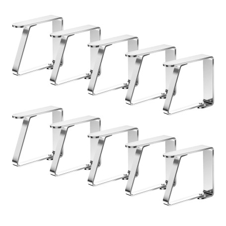 Newaner 10 pièces Petite Pince Nappe Inoxydable, Attache Nappe Flexibles et Mobiles, Pinces Nappe de Table Exterieur pour 0-3 cm