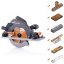 Evolution Power Tools Scie Circulaire avec Rail 3 Pièces de 1020 mm - Lame Multi-Matériaux, Coupe le Bois, le Métal, le Plastiqu