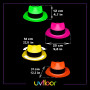 UVFloor - Lot De 12 Chapeaux Fluorescents - Spéciale Lumière Noire et Ultra Violet - 4 Couleurs Vives - Accessoire Fluorescent -