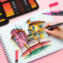 Hymarvo 100 Couleurs Feutres Coloriage Enfants avec Adulte, Feutre Double Pointe Feutres Aquarelle Stylos Pointe Fine pour Dessi