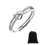 KGDUYC Bague Argent 925, Amour Noeud Bague Réglable, Bague Femme avec Zircone Cubique, Bague de Fiançailles ou de Promesse en Ar