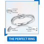 KGDUYC Bague Argent 925, Amour Noeud Bague Réglable, Bague Femme avec Zircone Cubique, Bague de Fiançailles ou de Promesse en Ar