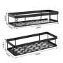 UUlioyer Etagère Douche, 2 PCS Etagere Salle de Bain Sans Percage, Rangement Douche, Support de gel Shampoing, Noir (Modèle de b
