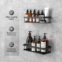 UUlioyer Etagère Douche, 2 PCS Etagere Salle de Bain Sans Percage, Rangement Douche, Support de gel Shampoing, Noir (Modèle de b
