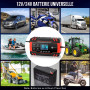 Husgw Chargeur Batterie Voitures 12V/24V 8A, Chargeur de Batterie Intelligent Moto avec Fonction Réparation, Maintien de Charge 