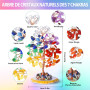 Calendrier De l'Avent 2025, 24 Surprises Avec Arbre De Cristal Des 7 Chakras, 23 Pierres Précieuses Naturelles, Calendrier De l'