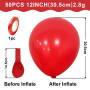 Ballons Rouges 50 Pièces De 12 Pouces En Latex Mat Pour Femmes, Filles, Enfants - Décoration Fête d'Anniversaire, Remise Diplôme