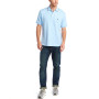 Nautica Classic Fit Short Sleeve Dual Tipped Collar Polo Shirt, Bleu midi, XL Homme