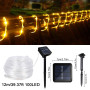 Solaire Corde Lumineuse, 12m 100LEDs Lumineuses Solaires D'extérieur, Solarlicht Dekoration Rope Guirlandes Lumineuses Étanche a
