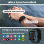 Montre Connectée Femme pour Samsung, iPhone, Android, 1.8" Smartwatch avec Appel Bluetooth, Voix de l'IA, Alexa intégrée, Smartw