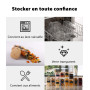 Deco haus® Bocaux en Verre Hermétique Lot de 4 [+ÉTIQUETTES] - Bocal en Verre avec Couvercle 4x1600ml - Bocal Rangement Cuisine 