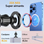 Coolpow Support Telephone Voiture Magsafe【Super Aimants】Porte Téléphone Voiture Aimanté【360°Rotation】 Aimant Telephone Voiture A