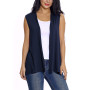 Femmes sans Manches Cardigan Solide Gilet Leger Veste