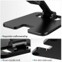 Amzpas Support de téléphone Portable Ajustable en Alliage de Zinc, léger et Facile à Transporter, Support de Téléphone Pliable p