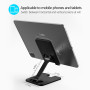 Amzpas Support de téléphone Portable Ajustable en Alliage de Zinc, léger et Facile à Transporter, Support de Téléphone Pliable p