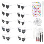 10 Paires DIY Lunettes Coeur, Lunettes de Soleil Coeur Colorées/Blanche avec Accessoires Décoratifs pour Fête Anniversaire, EVJF