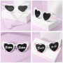 10 Paires DIY Lunettes Coeur, Lunettes de Soleil Coeur Colorées/Blanche avec Accessoires Décoratifs pour Fête Anniversaire, EVJF