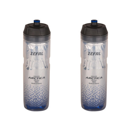 ZEFAL Pack Arctica 75 - Lot de Deux Bidons Vélo 750 ML - Gourde Vélo Isotherme - Inodore et Etanche - Bidon Sport sans BPA - Arg