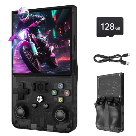 Febotak Console de Jeu Portable rétro R36MAX, écran IPS 4", Carte TF 128 Go, Plus de 30 émulateurs Grand Public, Plus de25 000 J