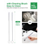 Realure Lot de 4 Paille en Verre Transparente avec Brosses, Verre Paille Bubble Tea Reutilisable de 14mm Large, Grosse Pailles e