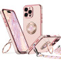 XYZ Coque pour iPhone 16 Pro Max, avec Double Anneau de Support Cœur, avec Lanière pour Filles et Femmes, Coque de Protection de