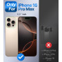 XYZ Coque pour iPhone 16 Pro Max, avec Double Anneau de Support Cœur, avec Lanière pour Filles et Femmes, Coque de Protection de