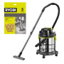 RYOBI - Aspirateur Eau et Poussière 18V ONE+ - Cuve Inox 18L, Livré avec Flexible, Tube Extensible, 5 sacs (sans Batterie ni Cha