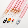 WeddHuis Nail Art Ongles Professionnel, 5 Pièces, Pinceaux Liner Ultra Fin, pour Gel, Peinture Acrylique, UV Construction, Bross