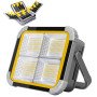ERAY 150W Projecteur LED Rechargeable Portable avec 4 Panneaux Solaires, Lampe de Travail 12000mAh/336 Perles LED/4 Modes/IP64, 