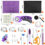 SAMISO Kit de Cutter Rotatif,Coupeur Rotatif,Tapis de Découpe A4 Ensemble Cutter Rotatif,lames de rechange,règle pour patchwork,