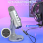 ZealSound Microphone USB, Micro podcast à Condensateur pour Téléphone PC Ordinateur PS5, avec Muet/Echo et Prise Moniteur, pour 