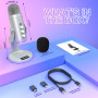 ZealSound Microphone USB, Micro podcast à Condensateur pour Téléphone PC Ordinateur PS5, avec Muet/Echo et Prise Moniteur, pour 