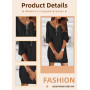Robe Pull Hiver Col en V Femme Chic Élégant Tricot à Manches Longues Pull Femme Manches Longues Robe Tricot Pullover Chaud Casua