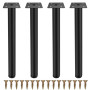 Fulushouxi 4 Pièces Pieds de Meuble, 25 cm/9,84 Pouces Pieds de Meubles Réglables, Pieds de Support en Fixation en Métal pour Me