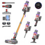 coovy SU7 Aspirateur Balai sans Fil 580W/55Kpa/75Mins, Aspirateur sans Fil Puissant, Chargement Mural, Écrans Tactiles LED, 1,3L