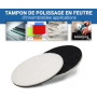 Glass Polish Pro Lot de 5 tampons de Polissage en Feutre 75 mm pour Polissage en oxyde de cérium, élimination des Rayures et Fin
