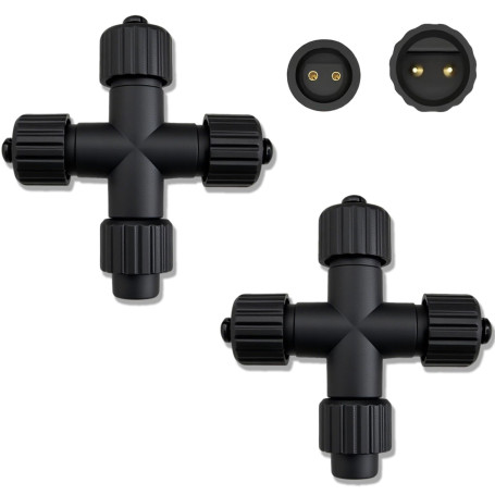 yowin 2 Pièces Connecteur pour Guirlande Exterieure, Connecteur Electrique IP65 Étanche pour LED Lumières de Noël, 2 Broches Ada