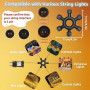 yowin Connecteur pour Guirlande Exterieure, 2 Broches Connecteur Electrique Étanche pour LED Lumières de Noël, Séparateur 1 vers