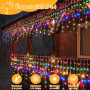 UIONVO Guirlande Noel Exterieur Lumineuse LED - 10M Multicolore Rideau Lumineux Noël Exterieure Étanche Icicle Lights pour Extér