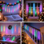 Aigostar Guirlandes Lumineuses LED, Météores Pluie Lumières, 8 tubes de 30 cm, 192 LED, RGB, Imperméable pour Intérieur et Extér