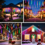 Aigostar Guirlandes Lumineuses LED, Météores Pluie Lumières, 8 tubes de 30 cm, 192 LED, RGB, Imperméable pour Intérieur et Extér