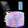 GHONLZIN Guirlande Tube Lumineuse Solaire, Étanche Guirlande Lumineuse 22 Mètre 8 Modes 200 LED Solaire Tube Lumineux avec Téléc