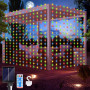 Micacorn Guirlande Lumineuse Solaire 3Mx3M 300 LED Étanche Rideau Lumineux Extérieures avec Télécommande pour Noël Fête Mariage 