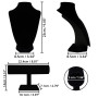 BELLE VOUS Presentoir Collier Buste en Velours Noir et Porte Bracelet en T (2 Pièces) - Presentoir Bracelet et Montres - Idéales