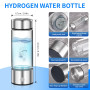 PQETBV Bouteille d'Hydrogène de 420 ml, Bouteille à Eau Hydrogène, Générateur d'Eau Hydrogène Portable, USB Bouteille d'eau Sans